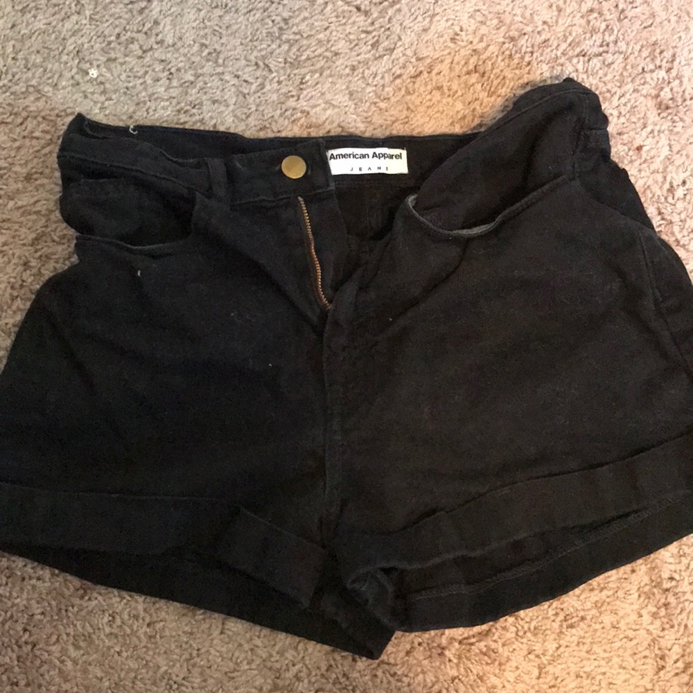 American Apparel Black Denim Shorts
